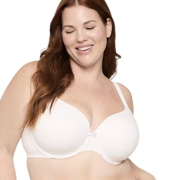 Cacique Lane Bryant 40H Bra White Full Coverage Cotton Blend Plus Size Womens - Picture 1 of 9